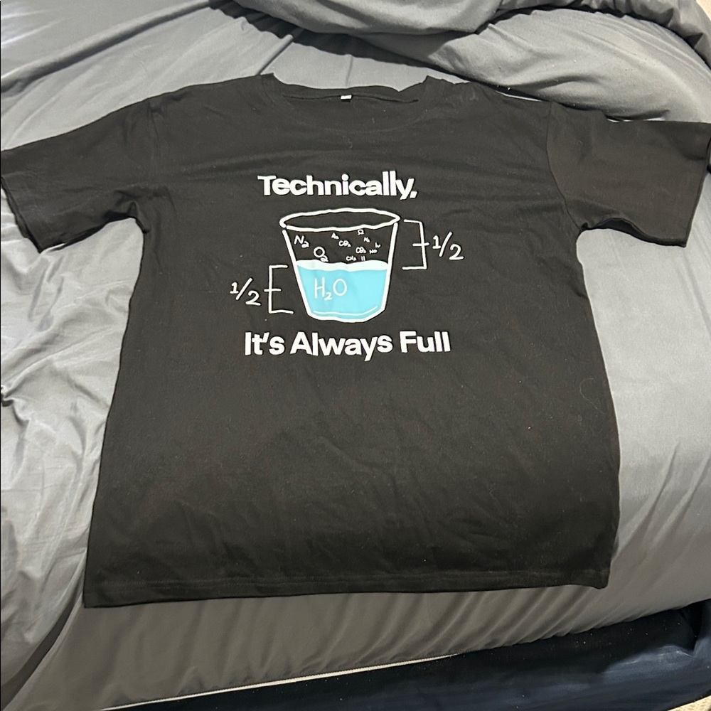 Black Graphic T-Shirt with Science Humor
